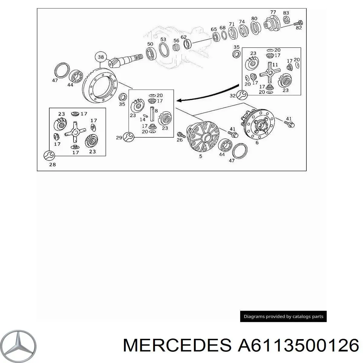 Kit reparación, diferencial, eje trasero Mercedes Sprinter I 2-t