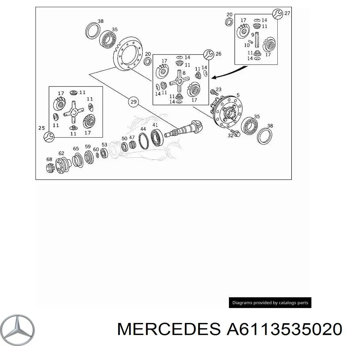 A6113535020 Mercedes Ремкомплект дифференциала заднего моста
