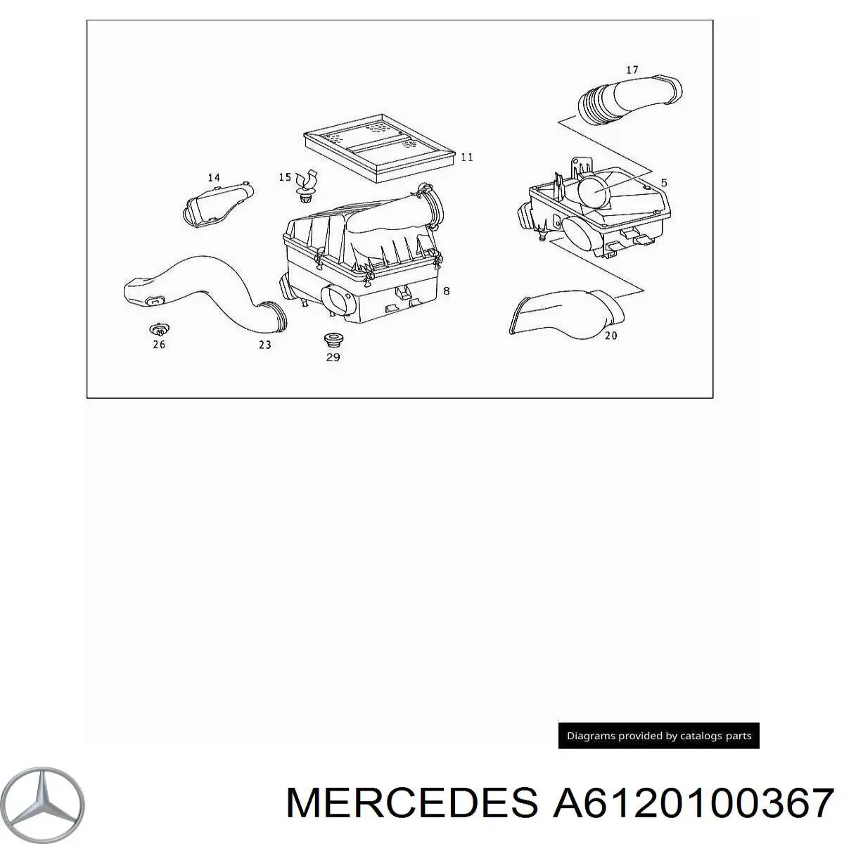 A6120100367 Mercedes tampa de motor decorativa