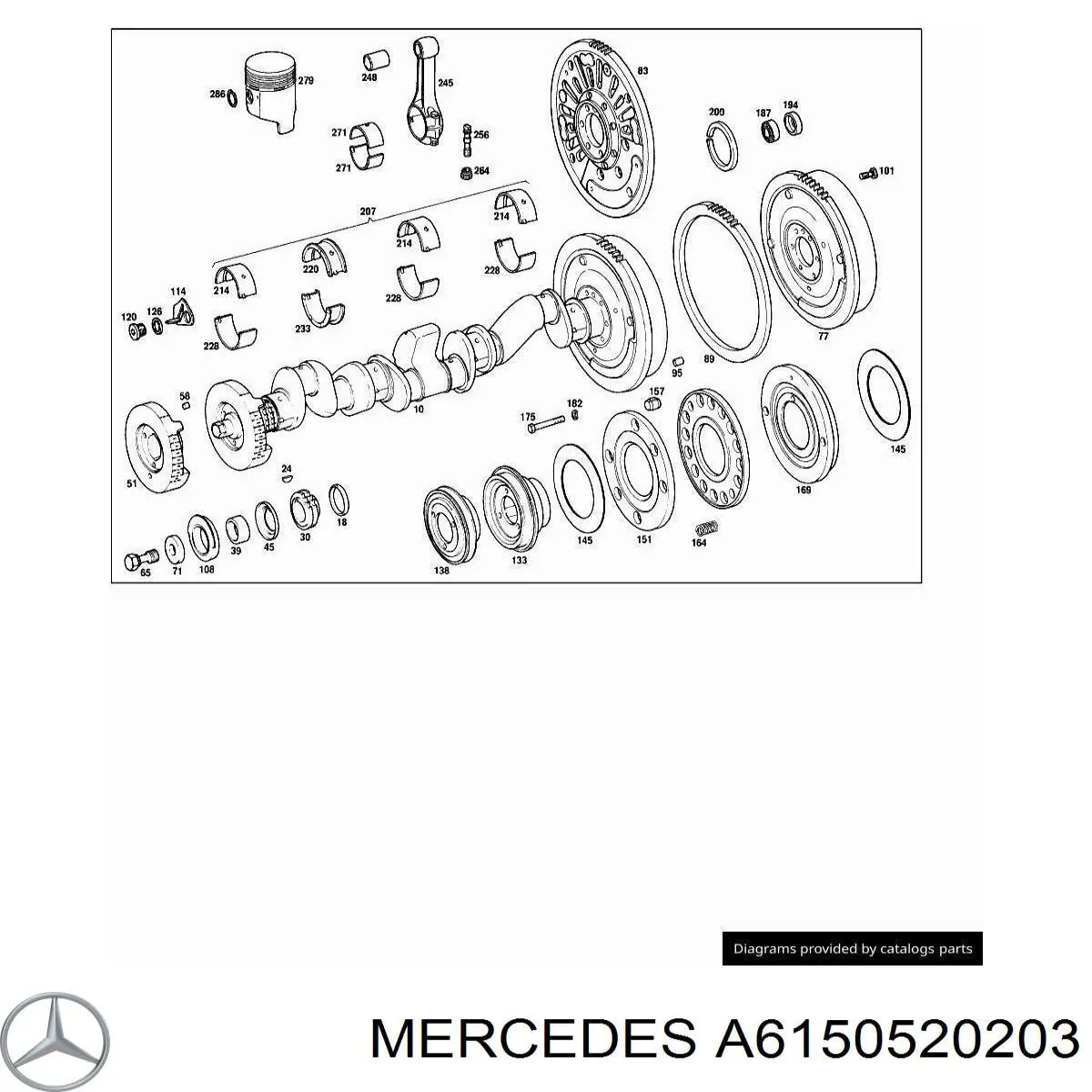 Звездочка привода коленвала A6150520203 Mercedes