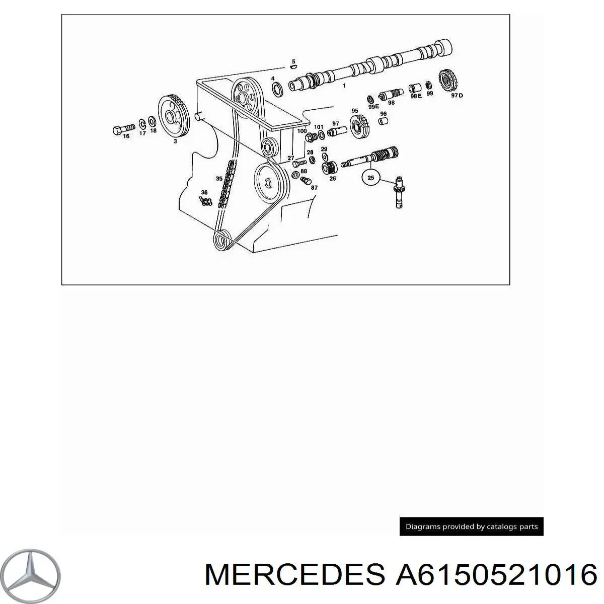 A6150521016 Mercedes успокоитель цепи грм, нижний