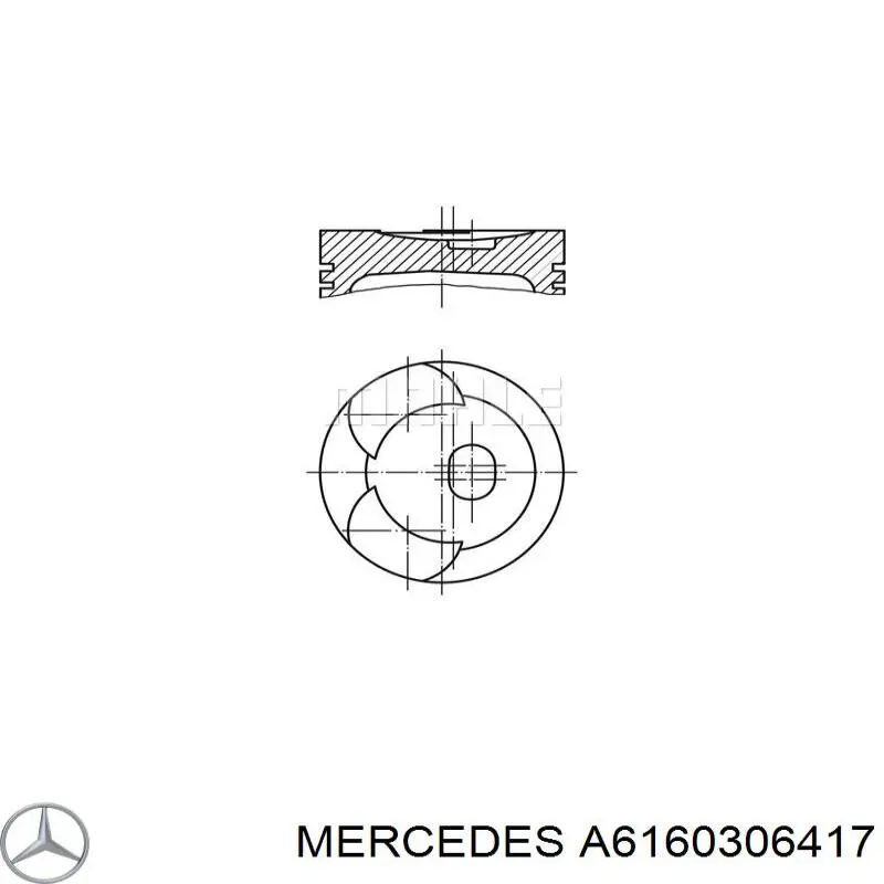 Купить A6160306617 Mercedes Поршень в комплекте на 1 цилиндр, 4-й ремонт (+1,00)