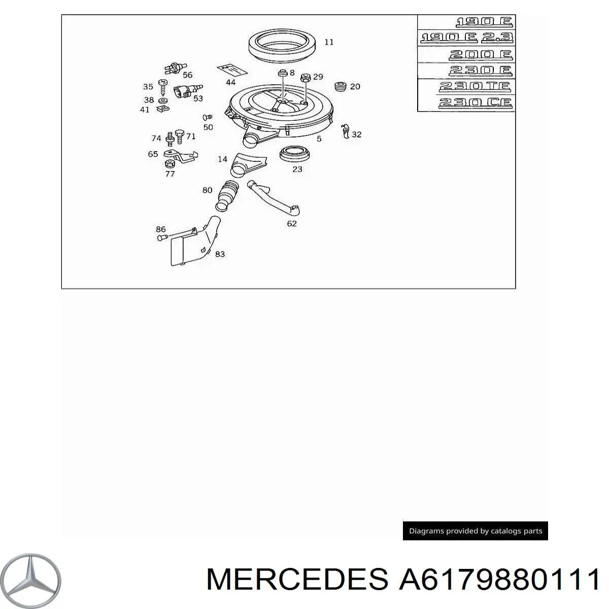 Подушка корпуса воздушного фильтра A6179880111 Mercedes