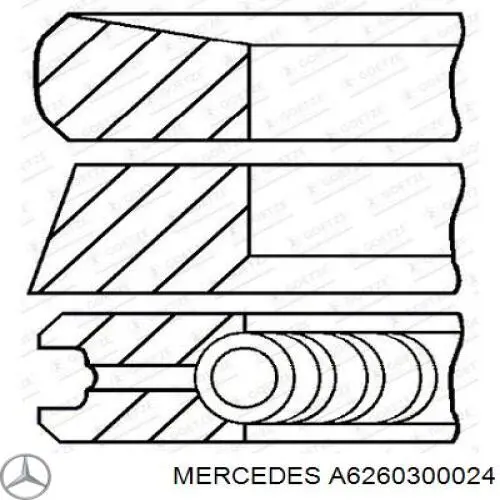 Кольца поршневые на 1 цилиндр, 2-й ремонт (+0,50) Nissan/Infiniti A203300Q0D цена, от 26.75 USD