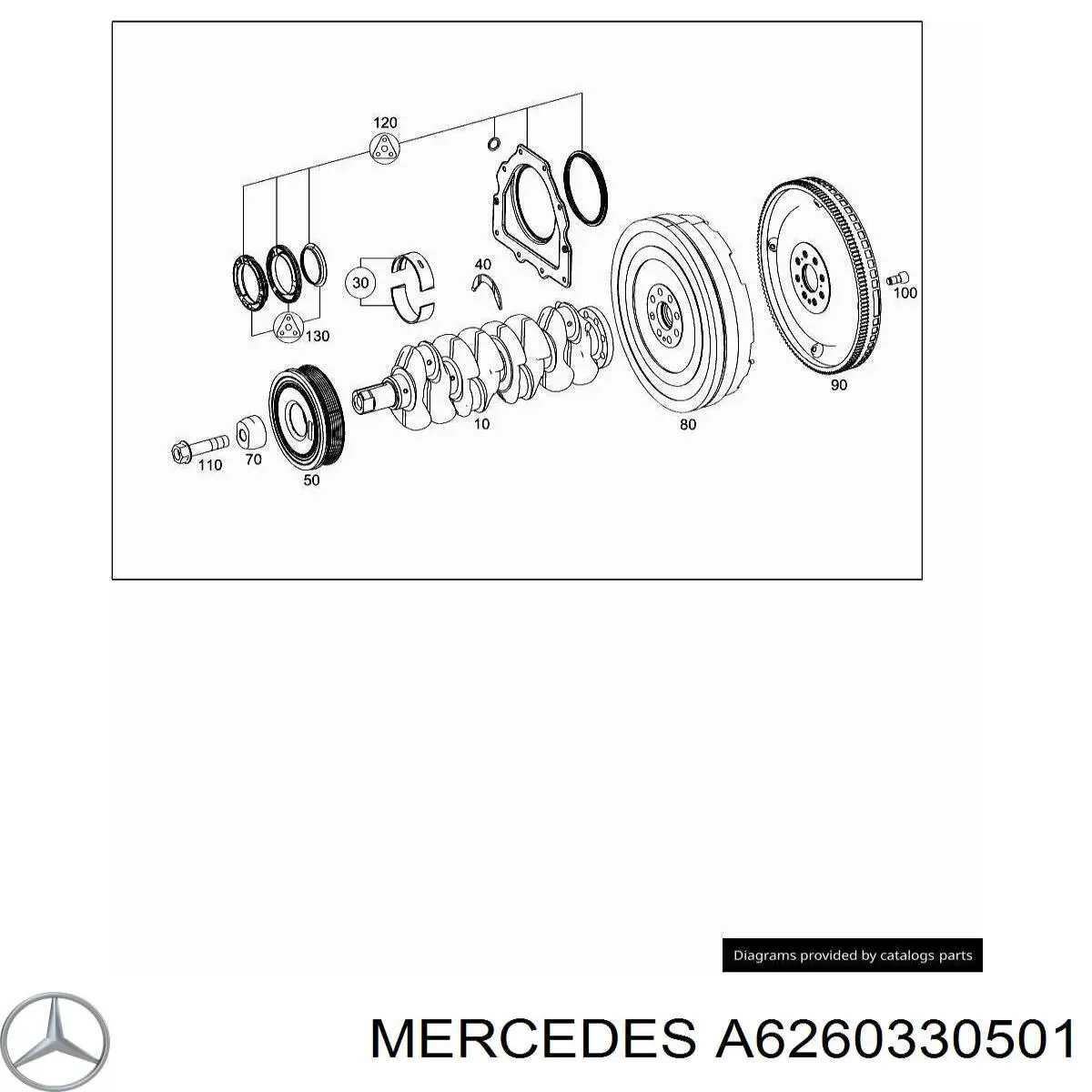 A6260330501 Mercedes вкладыши коленвала коренные, комплект, стандарт (std)