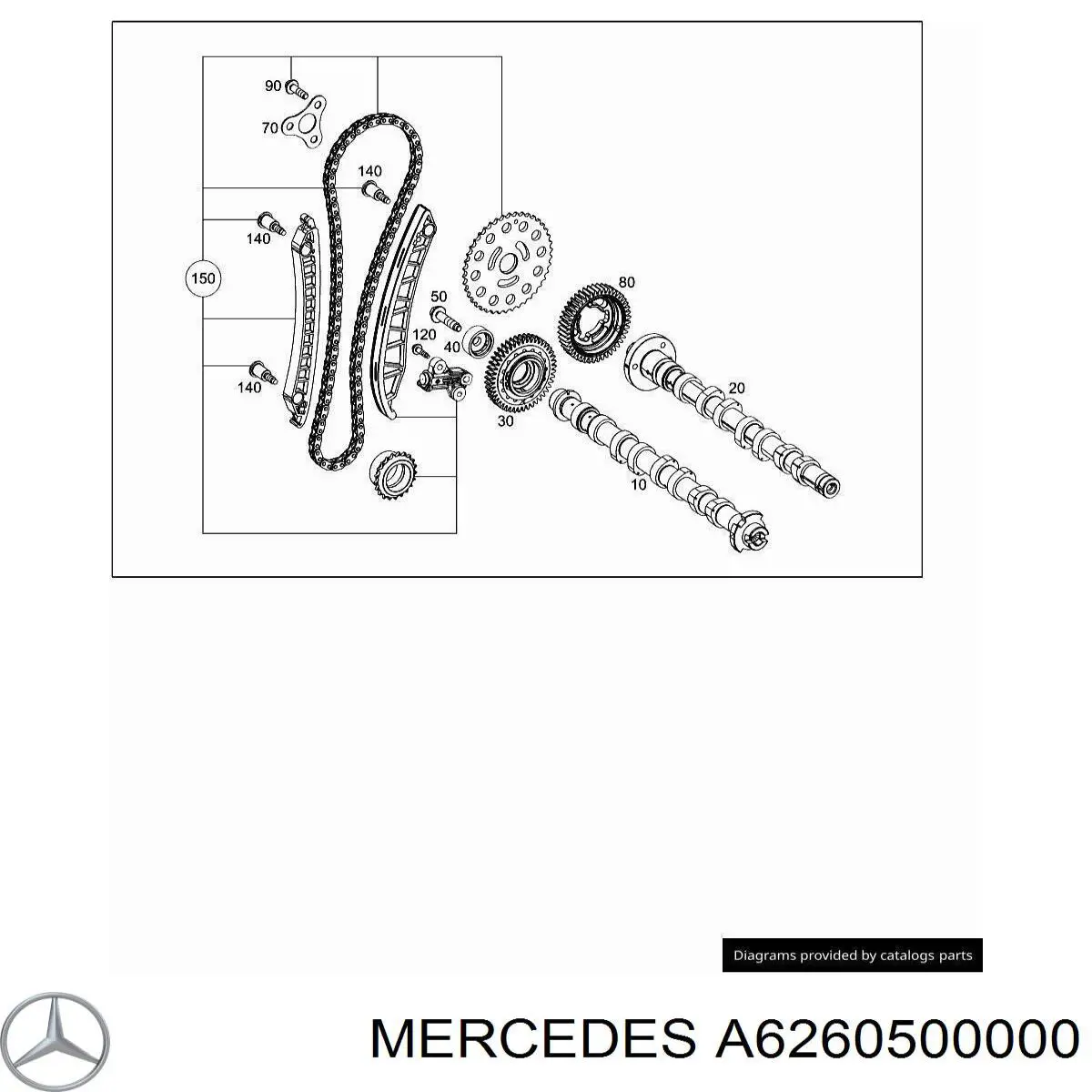 A6260500000 Mercedes árvore distribuidora de motor de admissão