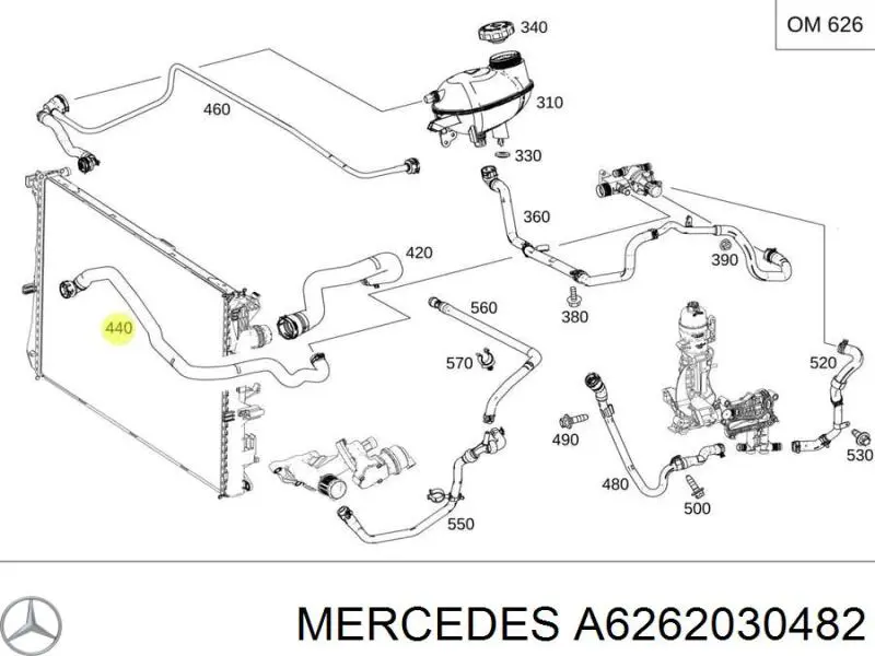 A6262030482 Mercedes Патрубок радиатора охлаждения нижний