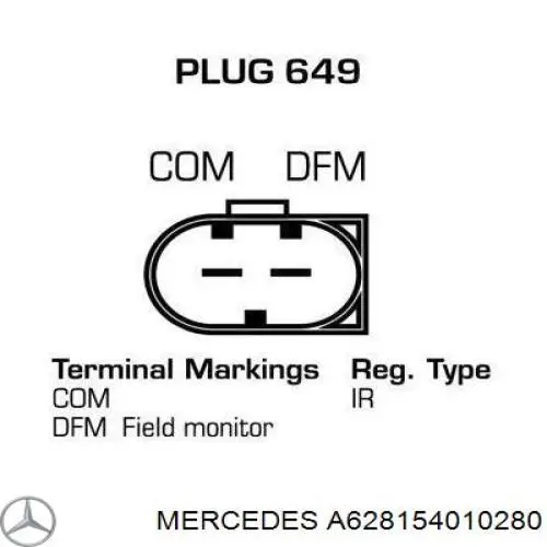 Генератор A628154010281 Mercedes