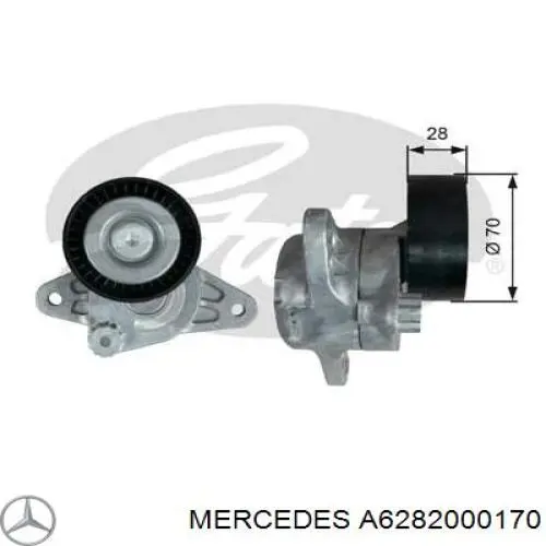 Натяжитель приводного ремня A6282000170 Mercedes