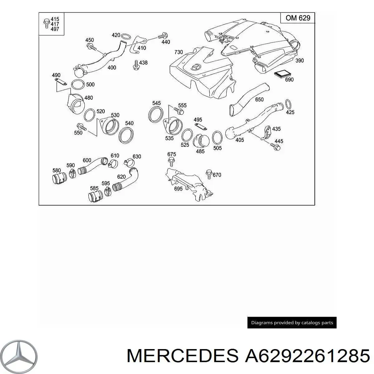  Mercedes A6292261285 цена, от 57.66 USD