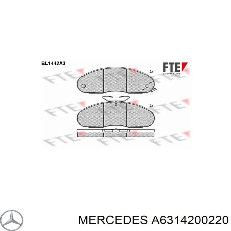 A6314200220 Mercedes колодки тормозные передние дисковые