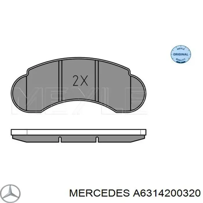 A6314200320 Mercedes колодки тормозные передние дисковые