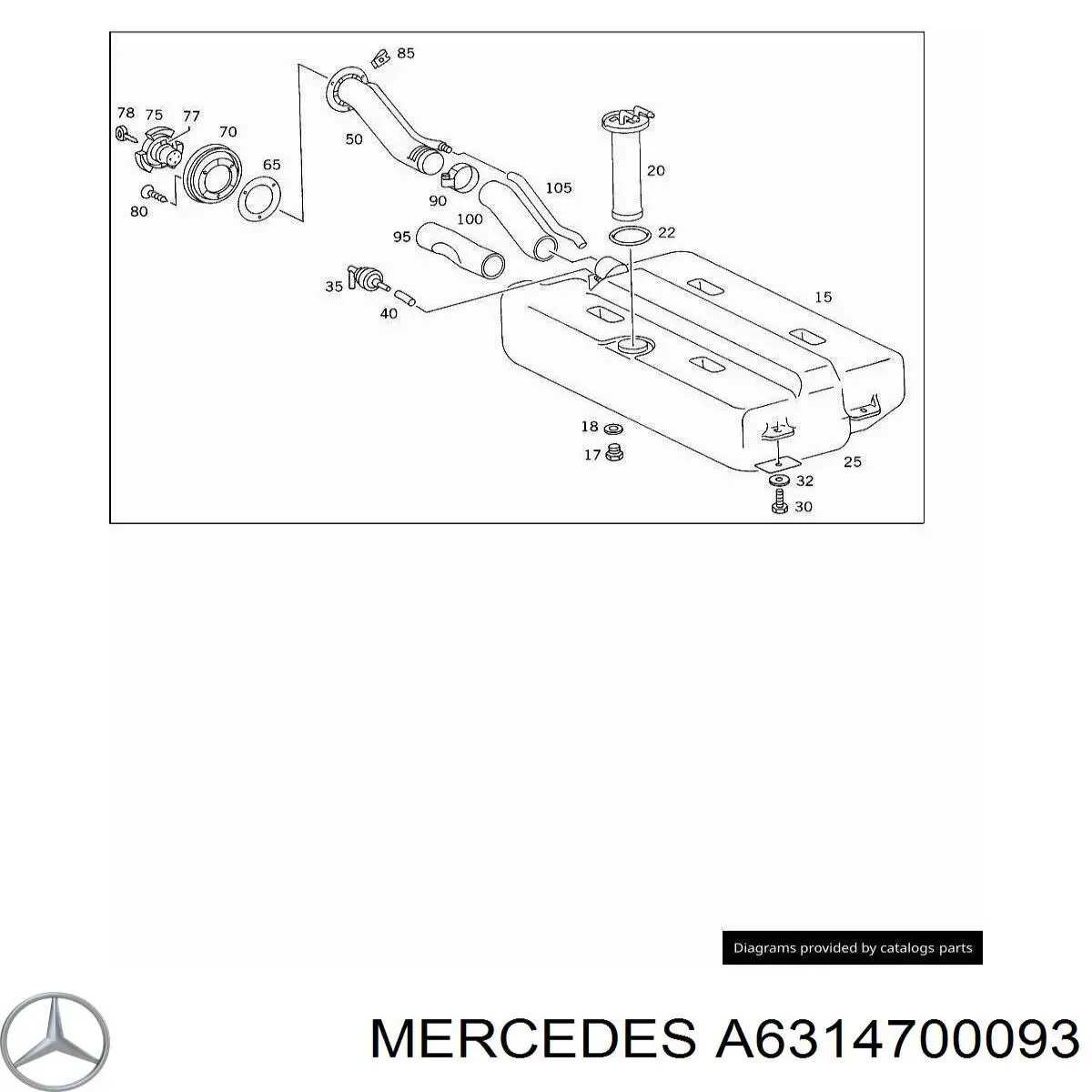 Клапан паров бака Mercedes 1244760432 цена, от 43.11 USD