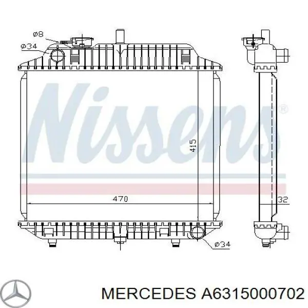 A6315000702 Mercedes Радиатор основной