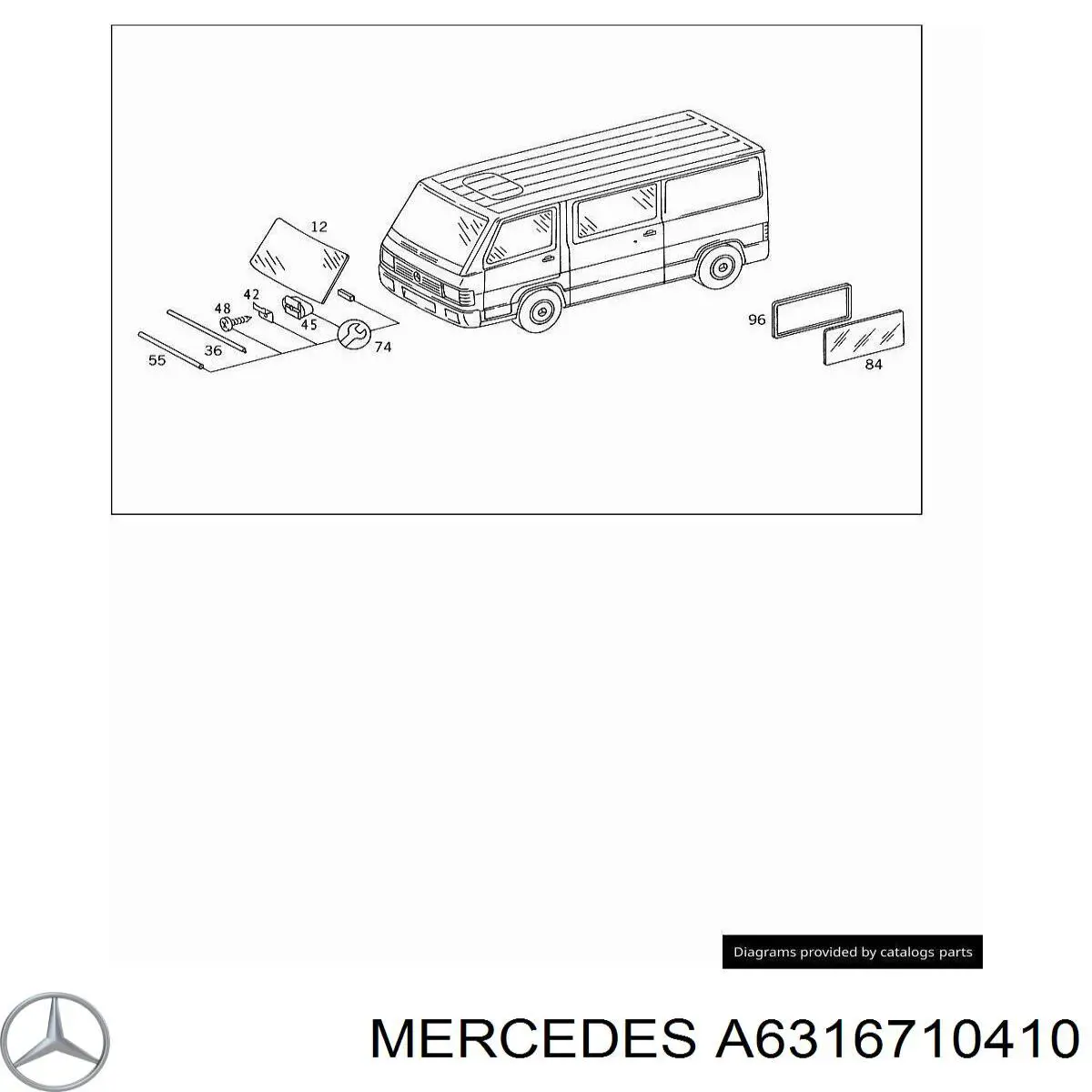 Лобовое стекло 6316710410 Mercedes