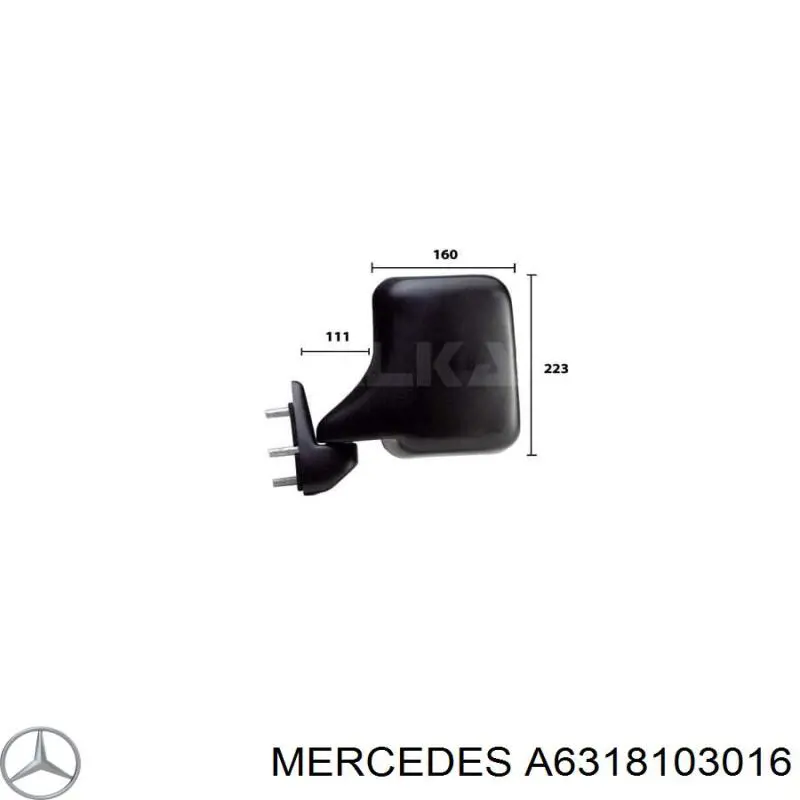 A6318103016 Mercedes Левое боковое зеркало