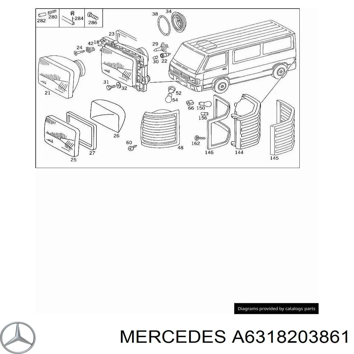 Luz esquerda para Mercedes 100 (631)