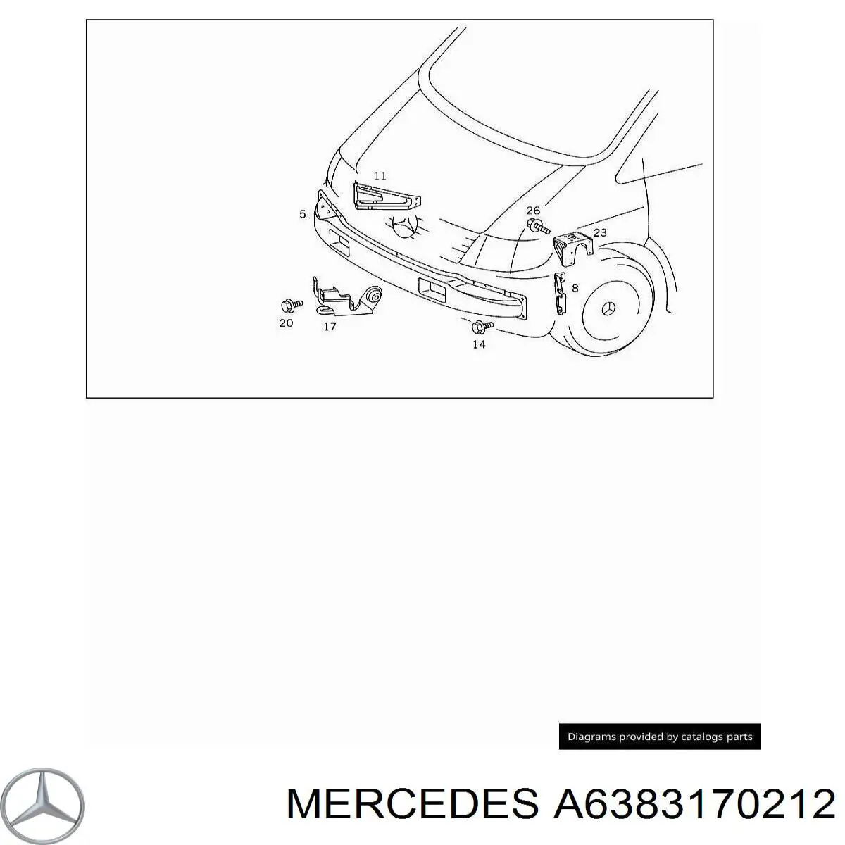A6383170212 Mercedes сайлентблок (подушка передней балки (подрамника))