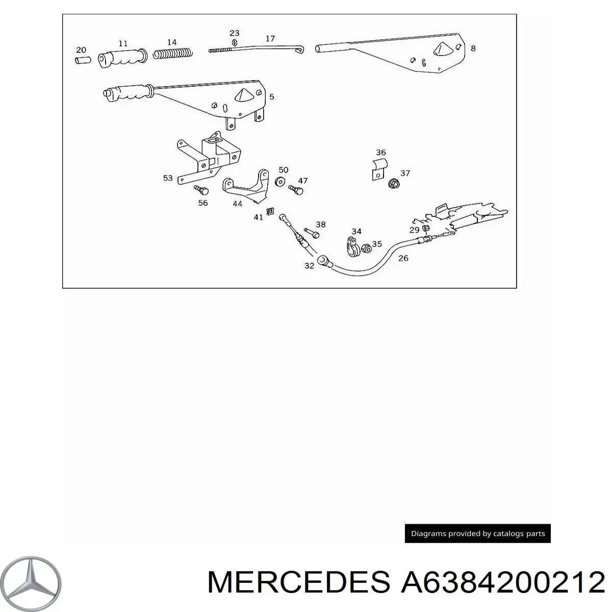 A6384200212 Mercedes Привод стояночного тормоза (управление ручным тормозом)
