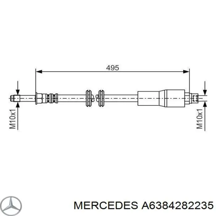 A6384282235 Mercedes шланг тормозной передний