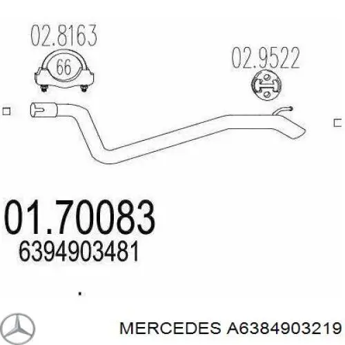 Приёмная труба A6384903219 Mercedes