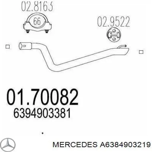 Трубы приемные (штаны) Mercedes 6384903219 цена, от 47.40 USD