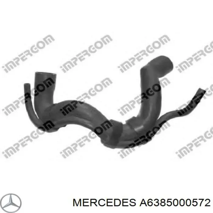 A6385000572 Mercedes mangueira (cano derivado do radiador de esfriamento superior)