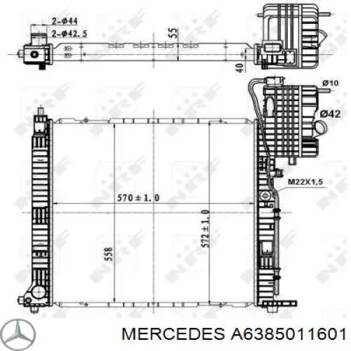 Радиатор A6385011601 Mercedes