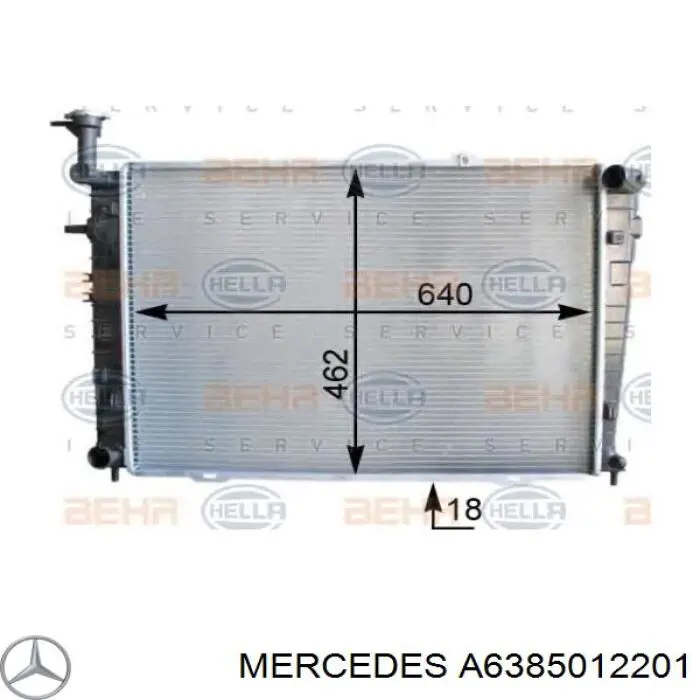 A6385012201 Mercedes радиатор