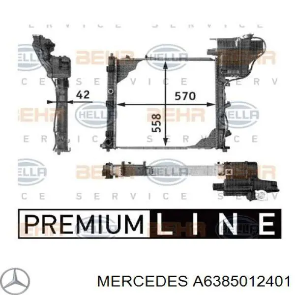 A6385012401 Mercedes радиатор
