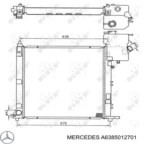 A6385012701 Mercedes radiador de esfriamento de motor