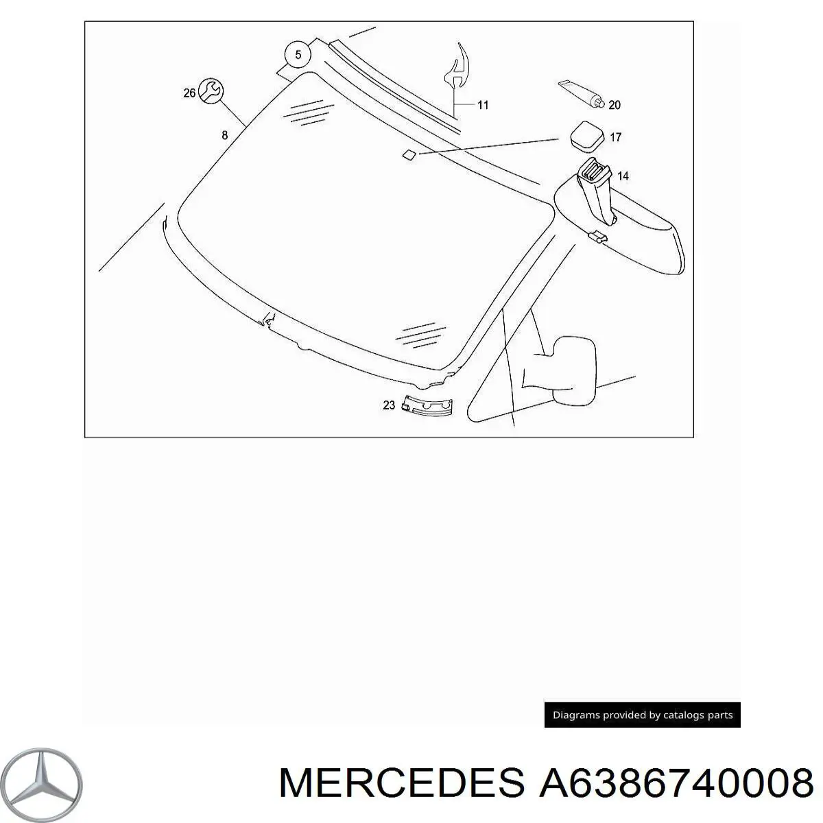 Vidro de carroçaria (da seção de bagagem) esquerdo para Mercedes V (638)