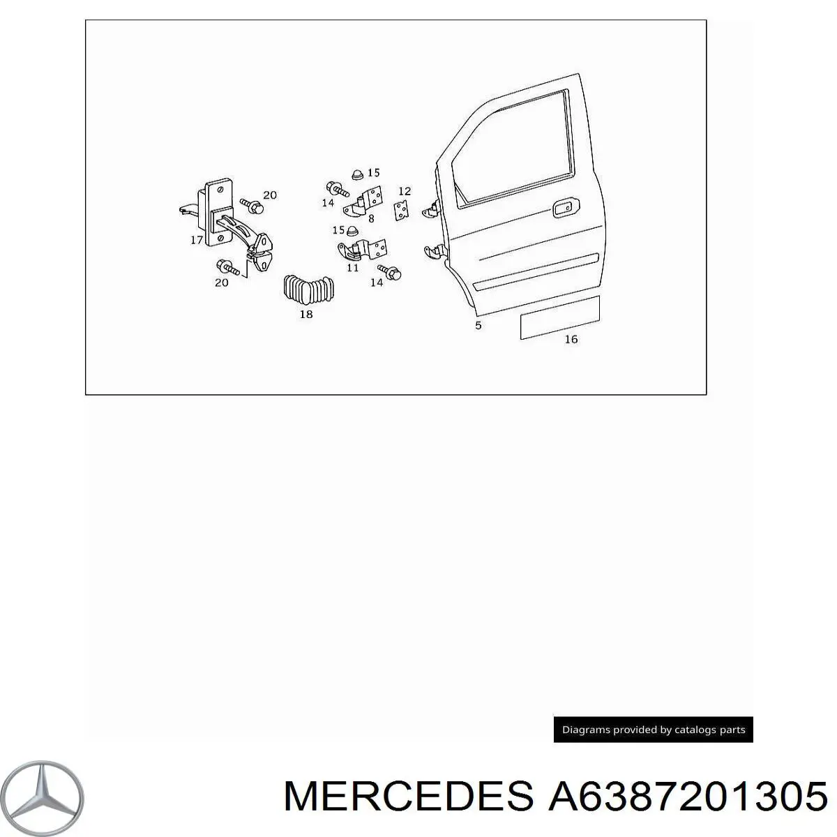 A638720130528 Mercedes дверь передняя правая