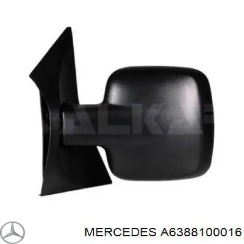 A6388100016 Mercedes espelho de retrovisão esquerdo
