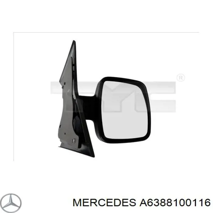 Зеркало заднего вида правое Mercedes A6388100116