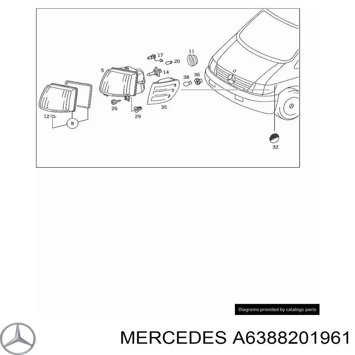 A6388201961 Mercedes фара левая