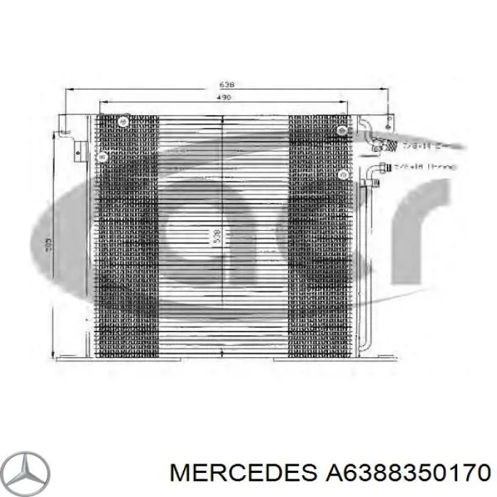 Радиатор кондиционера A6388350170 Mercedes