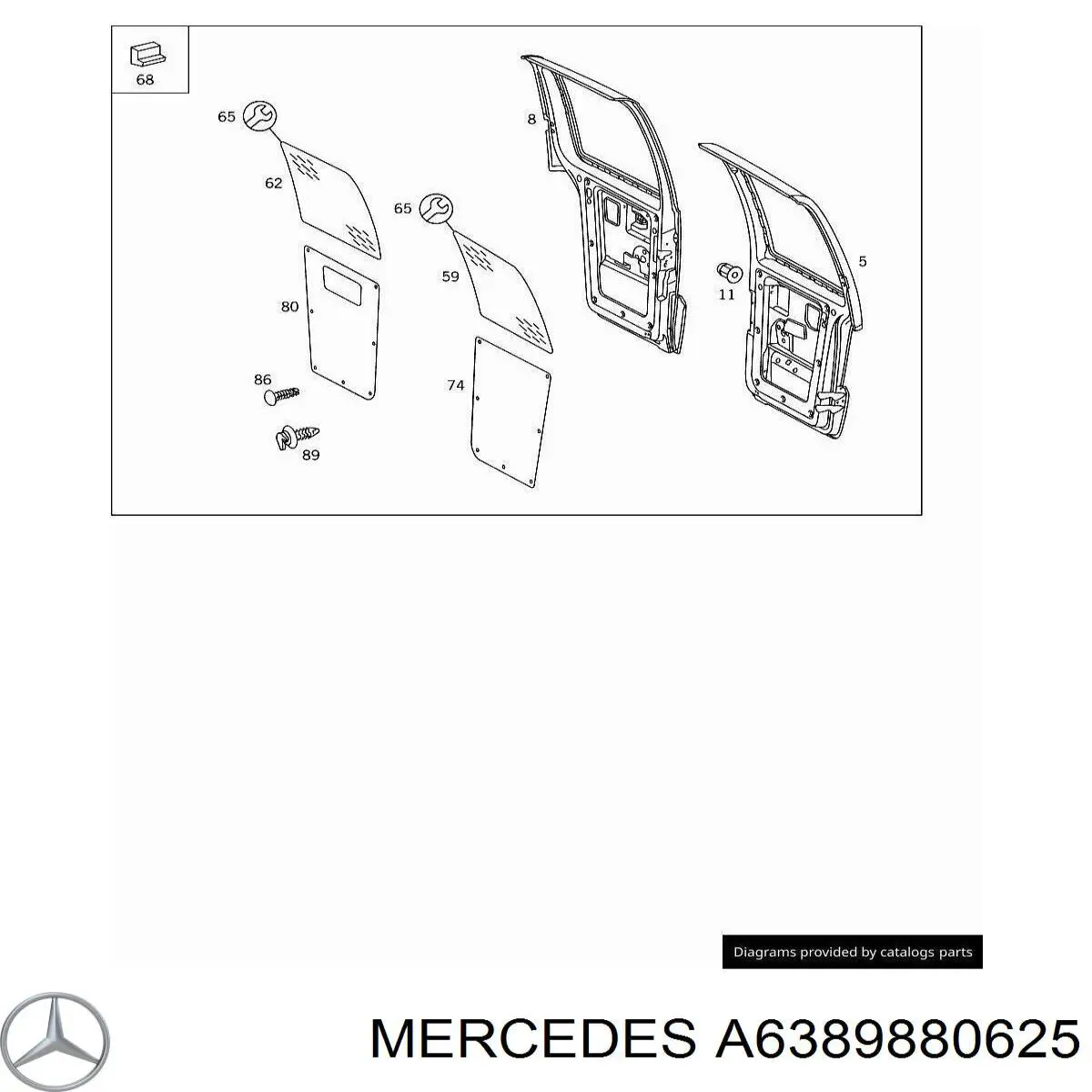 Пистон (клип) крепления молдинга двери Mercedes A6389880625 цена, от 0.61 USD