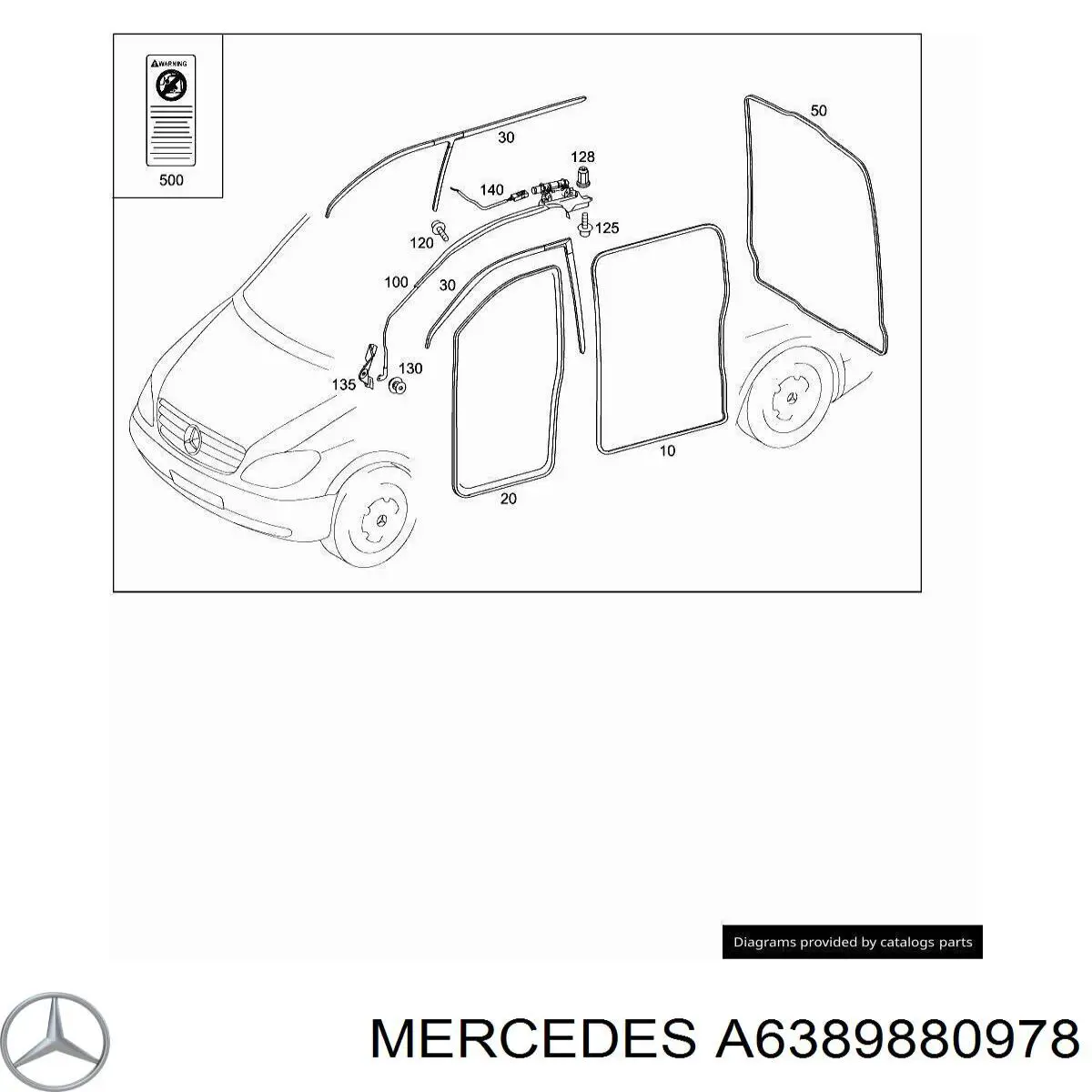 A6389880978 Mercedes пистон (клип крепления обшивки двери)