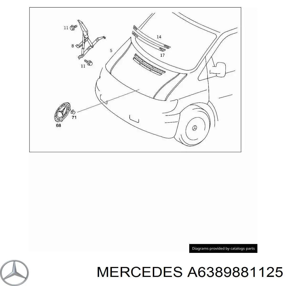 Пистон (клип) крепления молдинга двери Mercedes A6389881125 цена, от 0.81 USD