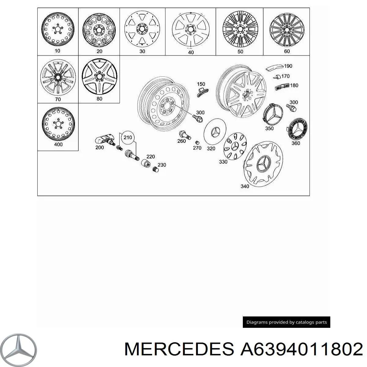 Discos de roda de aleação ligeira (de aleação ligeira, de titânio) para Mercedes Vito (639)