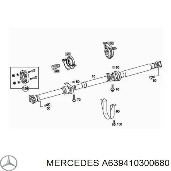 Вал карданный задний в сборе Mercedes A639410300680 цена, от 319.92 USD
