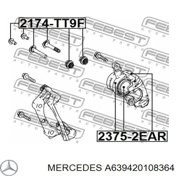 A639420108364 Mercedes суппорт тормозной передний левый