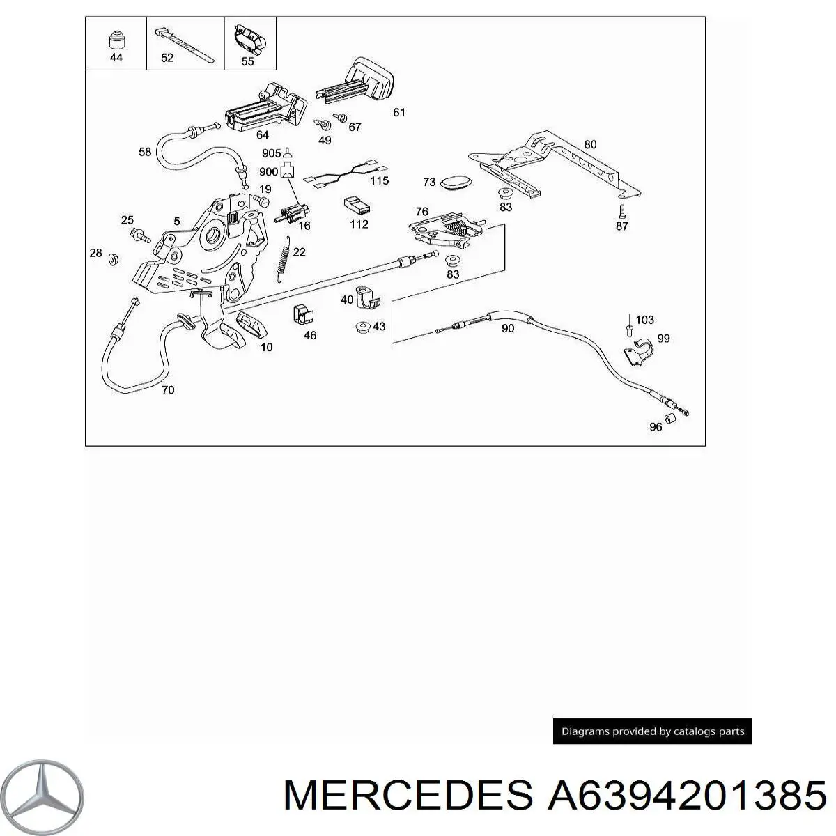 Передний трос ручника A6394201385 Mercedes