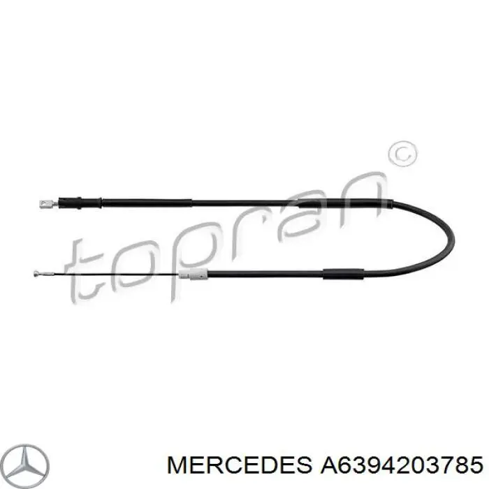 Трос ручного тормоза задний правый Mercedes A6394203785