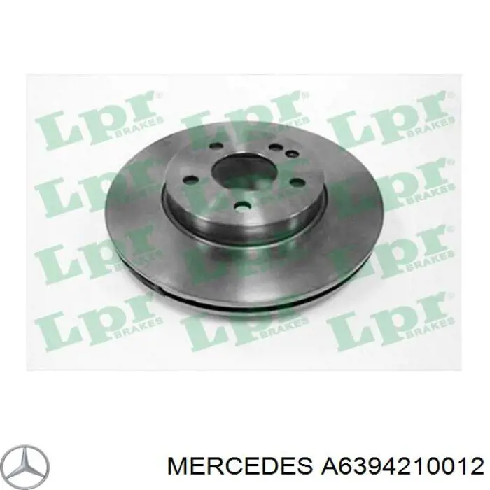 Передний тормозной диск Mercedes A6394210012