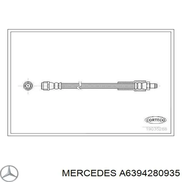A6394280935 Mercedes шланг тормозной задний