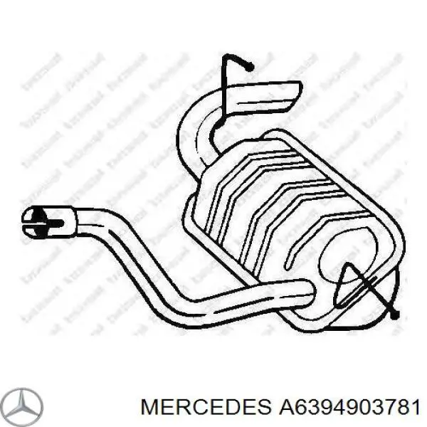 Выхлоп задний Mercedes A6394903781 цена, от 110.96 USD