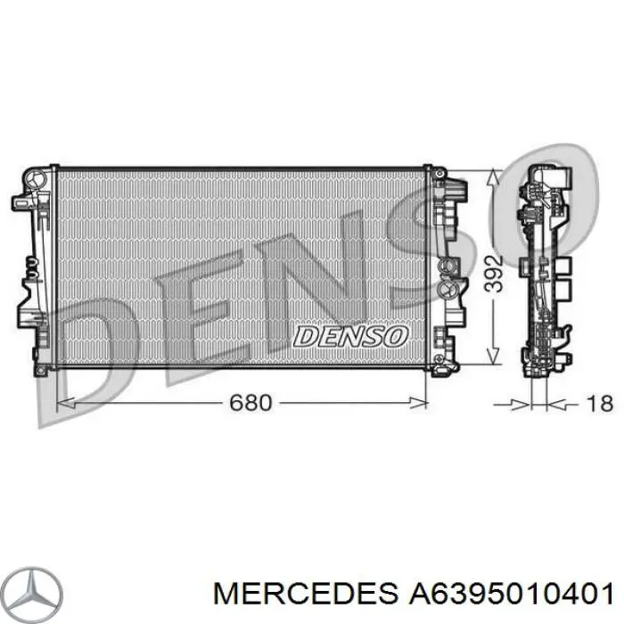 A6395010401 Mercedes Radiador de esfriamento de motor