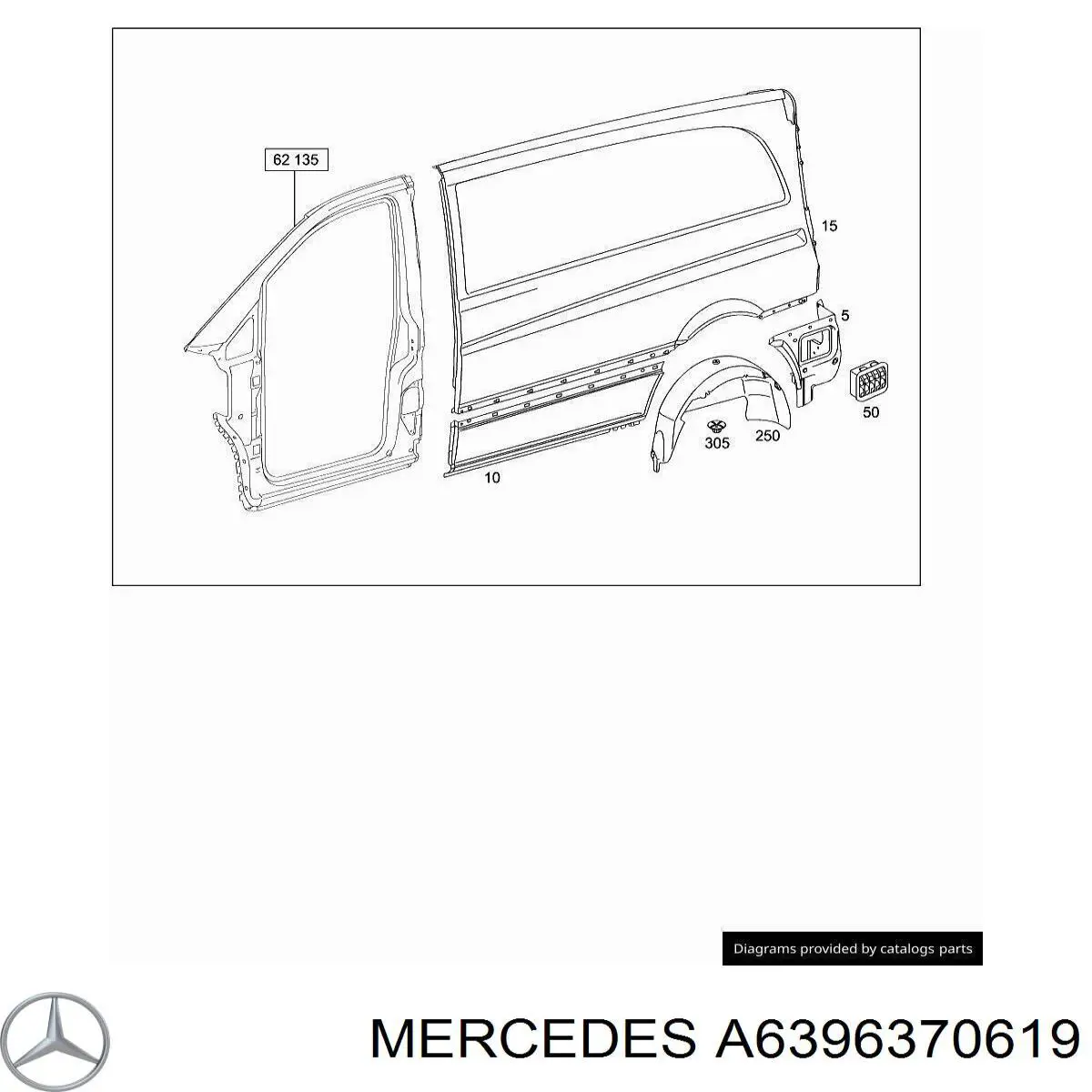 A6396370619 Mercedes боковина кузова левая